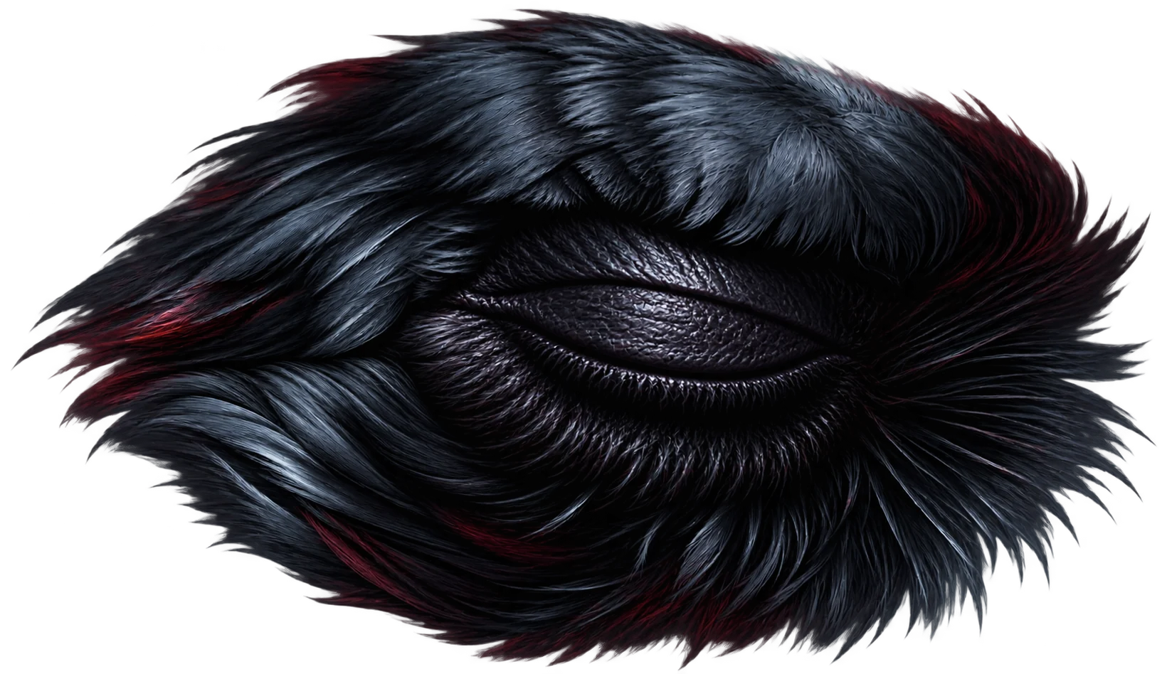 Close-up of the raven's eye, closing